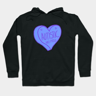 Autistic and Proud Purple Autism Heart Hoodie